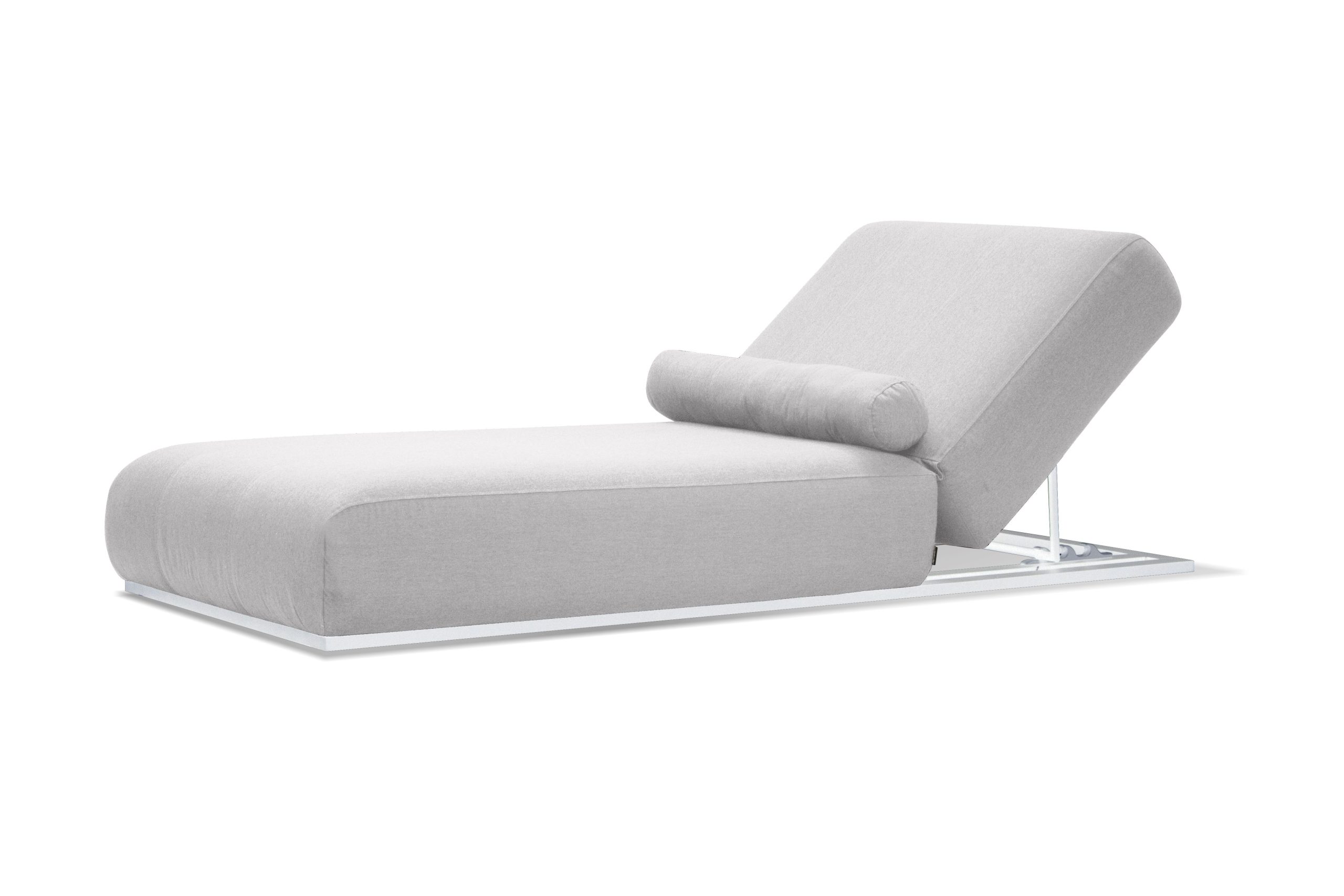 bondi silver sunbrella fabric white aluminum outdoor lounger chair