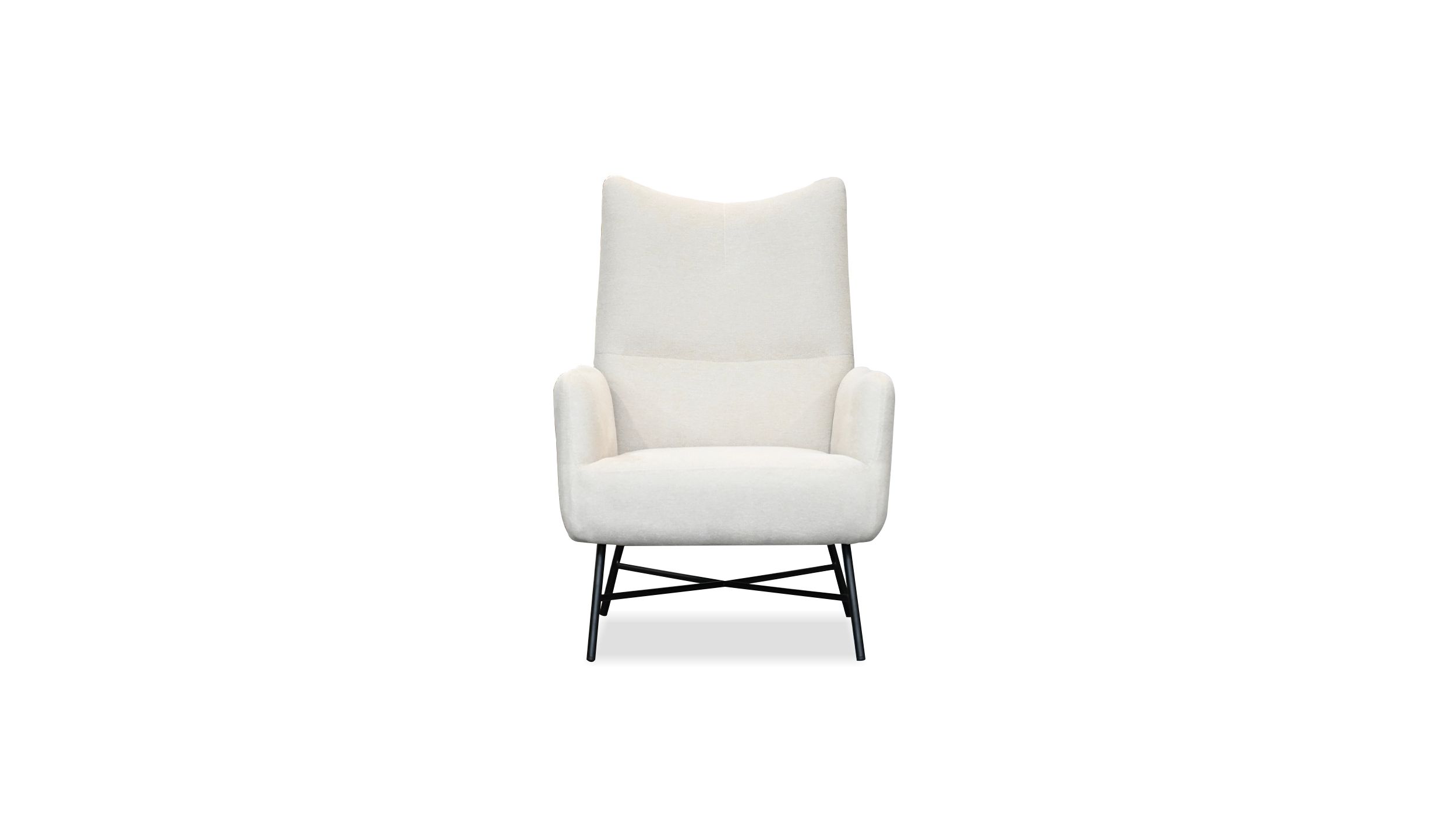 caraway bone fabric lounge chair black steel base