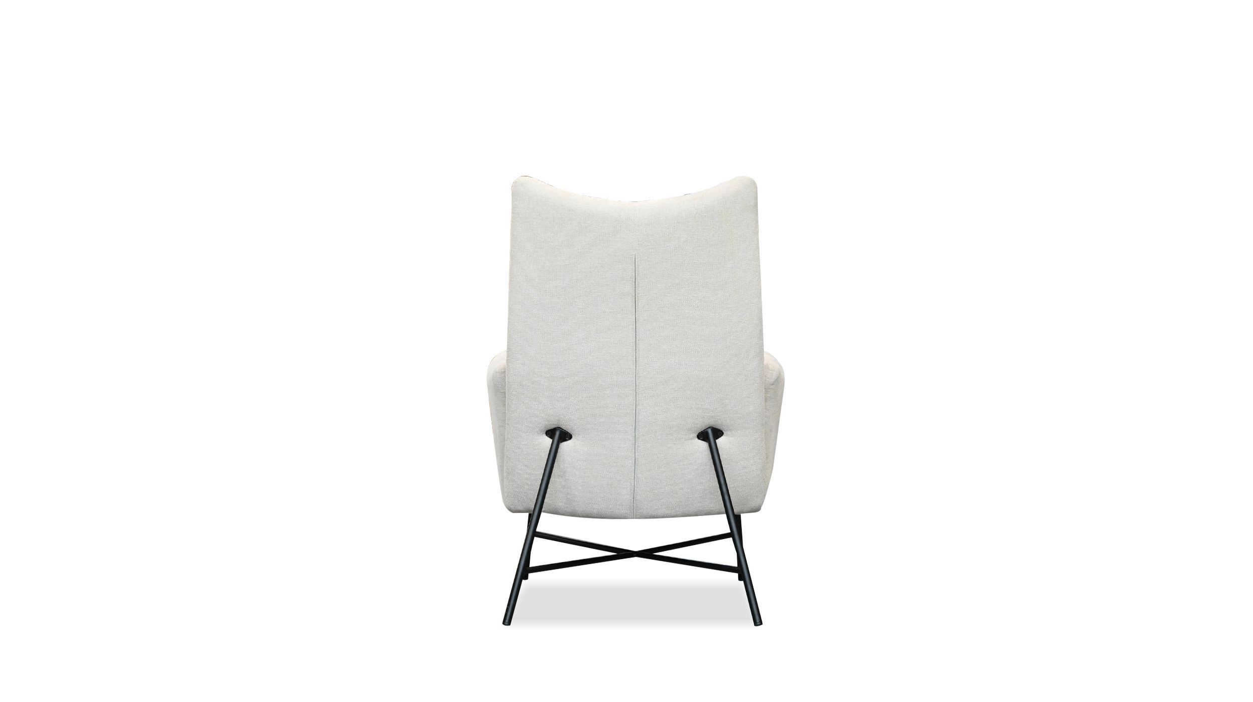 caraway bone fabric lounge chair black steel base