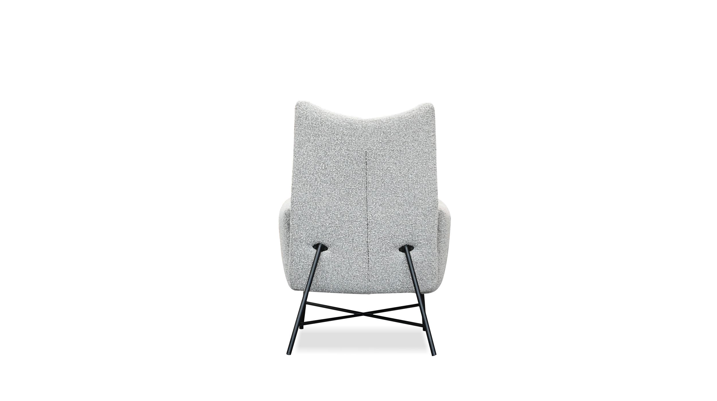 caraway putty bouclé lounge chair black steel base