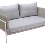 Gray Outdoor Loveseat with Weather Resistant Frame and Cushions