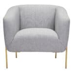 Modern Gray Lounge Chair with Gold Frame 11 Modern Gray Lounge Chair with Gold Frame