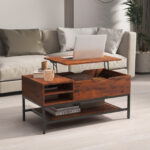 Rustic Brown Lift Top Coffee Table with Hidden Storage and Shelf 13 Rustic Brown Lift Top Coffee Table with Hidden Storage and Shelf