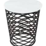 Round Marble Top Side Table with Steel Frame and Rubber Feet 13 Round Marble Top Side Table with Steel Frame and Rubber Feet
