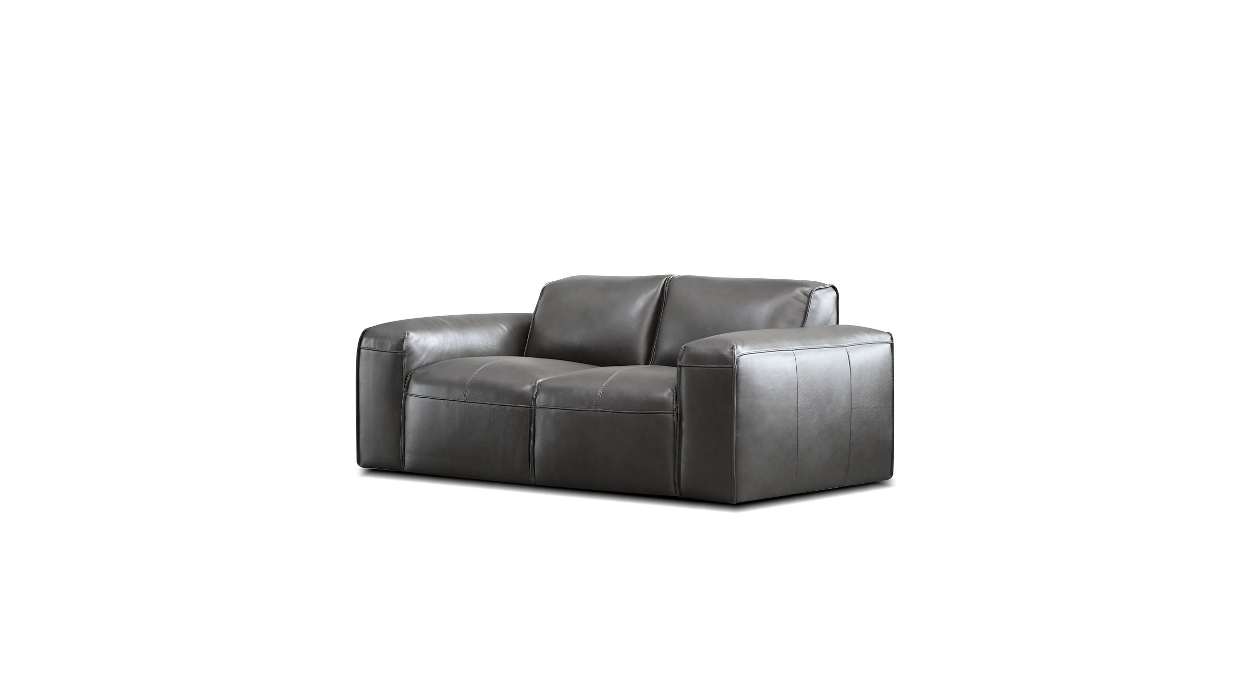 boone iron ore italian leather loveseat studio size