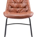 Vintage Brown Faux Leather Dining Chair with Steel Frame (Set of 2) 12 Vintage Brown Faux Leather Dining Chair with Steel Frame (Set of 2)
