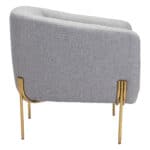 Modern Gray Lounge Chair with Gold Frame 10 Modern Gray Lounge Chair with Gold Frame