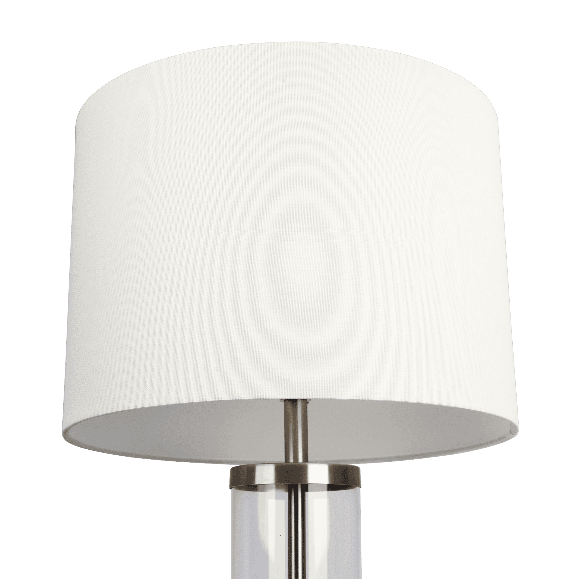 Silvery Gray Brushed Nickel Table Lamp with Clear Glass Body 3 Silvery Gray Brushed Nickel Table Lamp with Clear Glass Body - Image 3