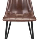 Brown Faux Leather Scoop Dining Chair with Tufted Seat (Set of 2) 13 Brown Faux Leather Scoop Dining Chair with Tufted Seat (Set of 2)