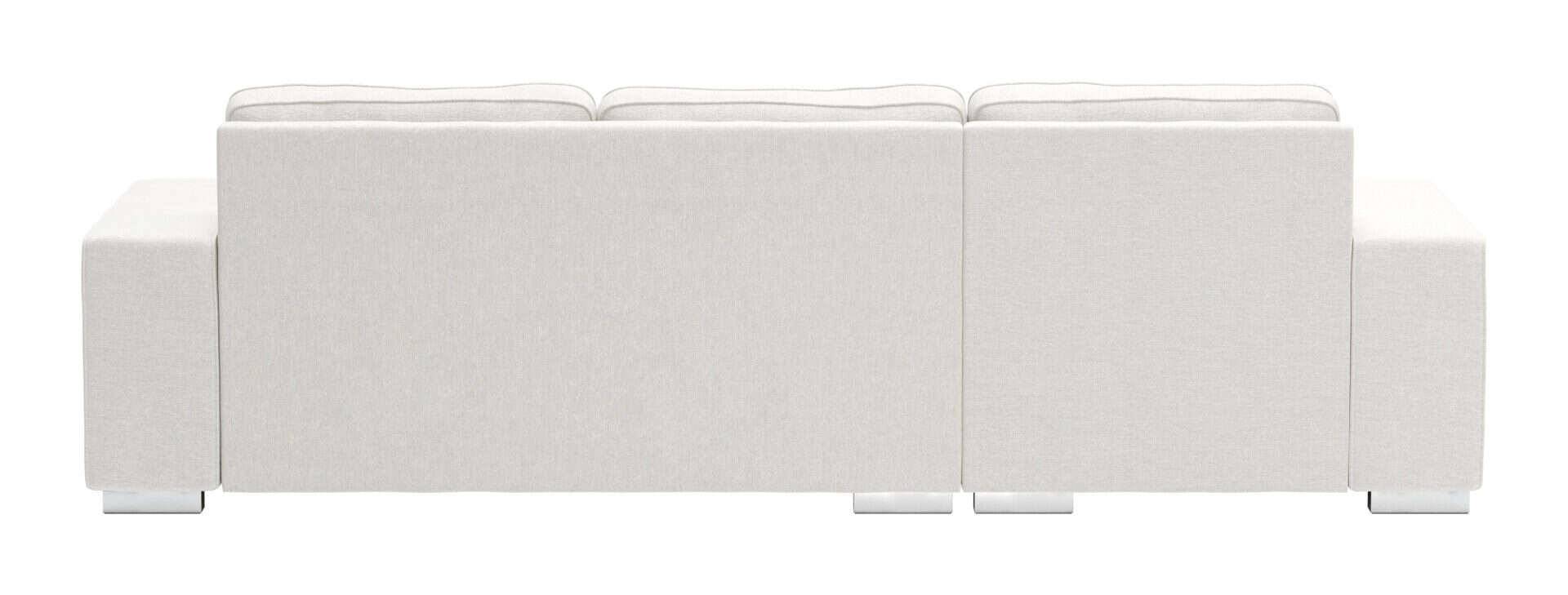 White Sectional Sofa with Modular Design and Chrome Steel Legs 6 White Sectional Sofa with Modular Design and Chrome Steel Legs - Image 6