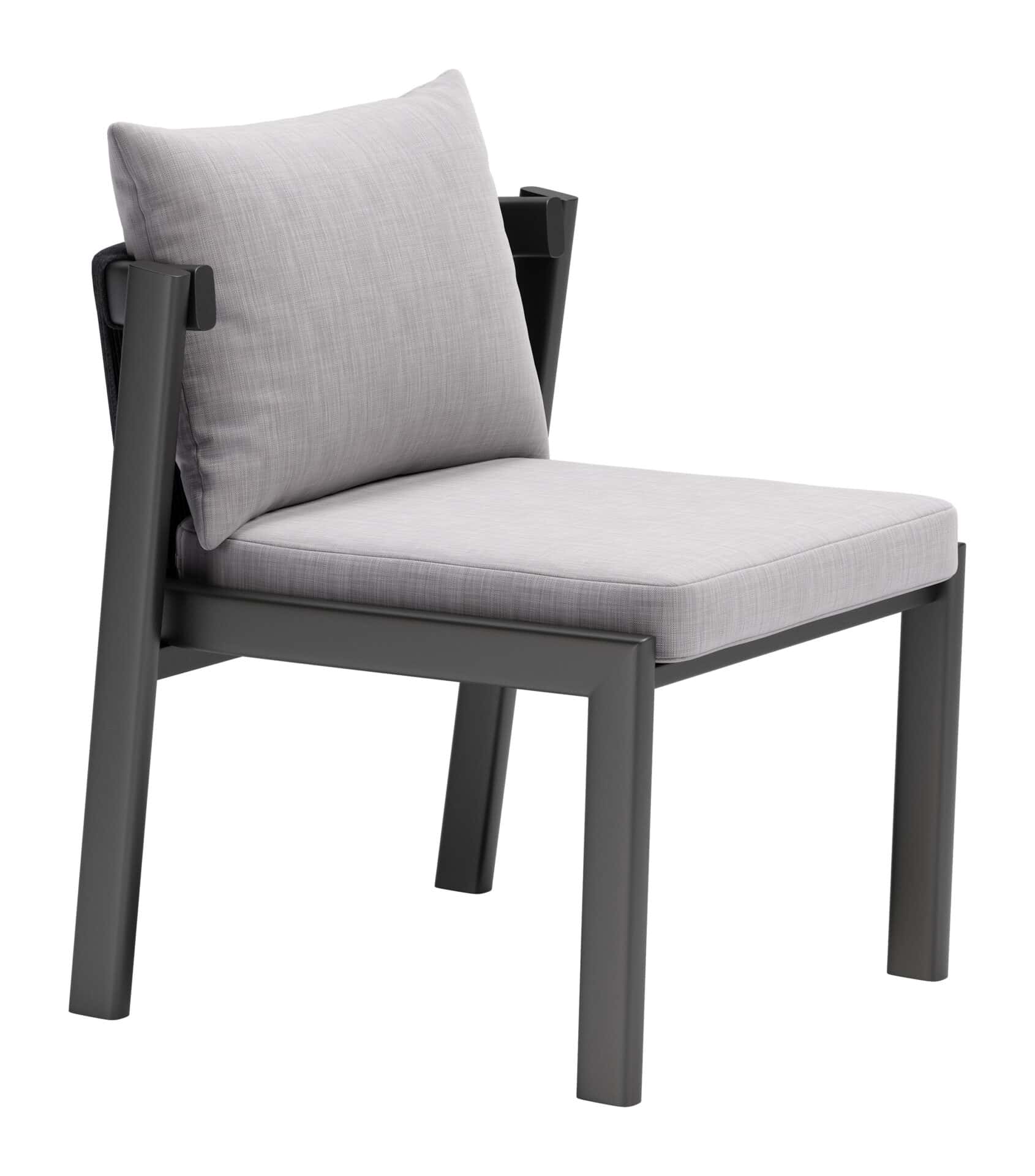 Gray Outdoor Dining Chairs Durable Aluminum Frame (Set of 2) 8 Gray Outdoor Dining Chairs Durable Aluminum Frame (Set of 2) - Image 8