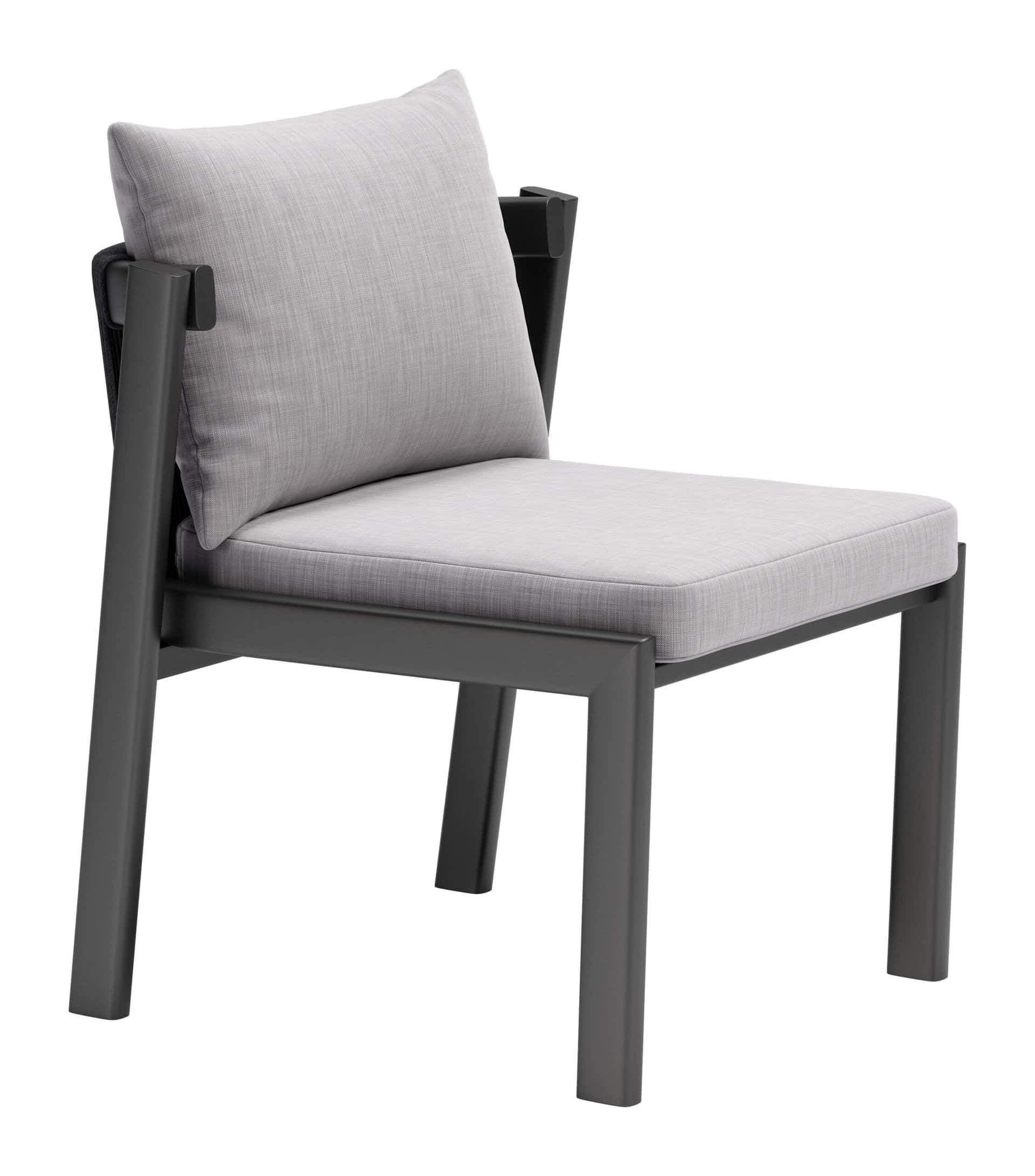 Gray Outdoor Dining Chairs Durable Aluminum Frame (Set of 2) 19 Gray Outdoor Dining Chairs Durable Aluminum Frame (Set of 2)