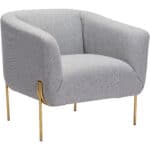 Modern Gray Lounge Chair with Gold Frame 9 Modern Gray Lounge Chair with Gold Frame