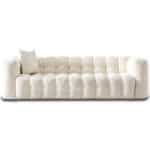 Cream Boucle Tufted Chesterfield Sofa with Removable Legs