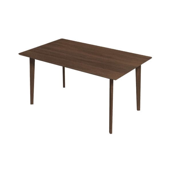 Brown Solid Wood Rectangular Dining Table Mid-Century Modern 47 Inch