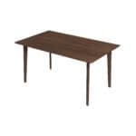 Brown Solid Wood Rectangular Dining Table Mid-Century Modern Design