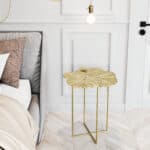 Gold Cast Aluminum Lotus Side Table with Modern Glam Design 9 Gold Cast Aluminum Lotus Side Table with Modern Glam Design