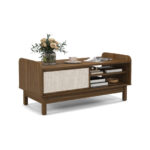 Mid-Century Walnut Coffee Table with Sliding Doors and Storage 11 Mid-Century Walnut Coffee Table with Sliding Doors and Storage