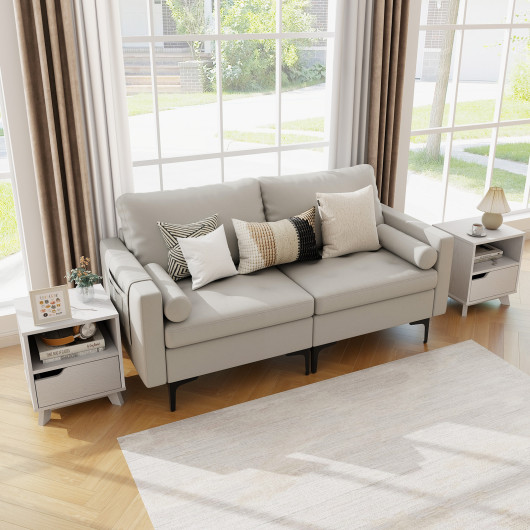 Mid Century Modern White Side Table with Drawer and Shelf 6 Mid Century Modern White Side Table with Drawer and Shelf - Image 6