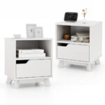 Mid Century Modern White Side Table with Drawer and Shelf 11 Mid Century Modern White Side Table with Drawer and Shelf