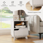 Mid Century Modern White Side Table with Drawer and Shelf 14 Mid Century Modern White Side Table with Drawer and Shelf