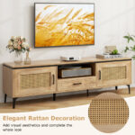 Mid Century Modern Oak TV Stand with Cabinets and Drawer 13 Mid Century Modern Oak TV Stand with Cabinets and Drawer