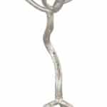 Modern White Marble Top Side Table with Silver Cast Frame 12 Modern White Marble Top Side Table with Silver Cast Frame