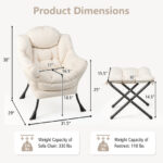 Recliner Accent Chair with Foldable Footrest and Side Pocket