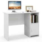Modern White Computer Desk with Storage Cabinet and Open Shelf 11 Modern White Computer Desk with Storage Cabinet and Open Shelf