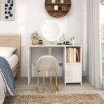 Modern White Computer Desk with Storage Cabinet and Open Shelf 13 Modern White Computer Desk with Storage Cabinet and Open Shelf