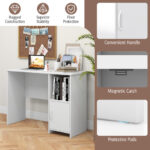 Modern White Computer Desk with Storage Cabinet and Open Shelf 14 Modern White Computer Desk with Storage Cabinet and Open Shelf