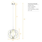 Modern Adjustable Warm White LED Chandelier with Dimmable Brightness