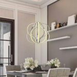 Modern Adjustable Warm White LED Chandelier with Dimmable Brightness