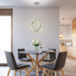 Modern Adjustable Warm White LED Chandelier with Dimmable Brightness