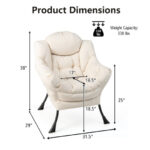 Ergonomic Polyester Fabric Chair with Steel Frame and Side Pocket 12 Ergonomic Polyester Fabric Chair with Steel Frame and Side Pocket