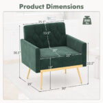Velvet Accent Chair with Tufted Back and Golden Metal Legs 12 Velvet Accent Chair with Tufted Back and Golden Metal Legs