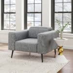 Comfy Dark Gray Armchair with Wood Legs and Polyester Fabric 10 Comfy Dark Gray Armchair with Wood Legs and Polyester Fabric