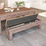Brown Faux Leather Storage Bench with Hidden Compartment (Set of 2)