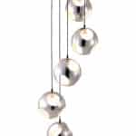 Chrome Meteor Shower Ceiling Lamp with Adjustable Pendant Spiral Design