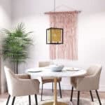 Gold and Black Ceiling Lamp with Steel Frame and Perforated Shade