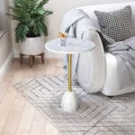 White and Gold Marble Top Modern Glam Side Table 10 White and Gold Marble Top Modern Glam Side Table
