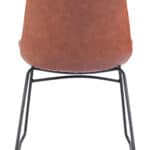 Vintage Brown Faux Leather Dining Chair with Steel Frame (Set of 2) 13 Vintage Brown Faux Leather Dining Chair with Steel Frame (Set of 2)