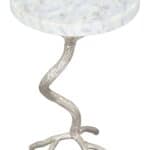 Modern White Marble Top Side Table with Silver Cast Frame 11 Modern White Marble Top Side Table with Silver Cast Frame