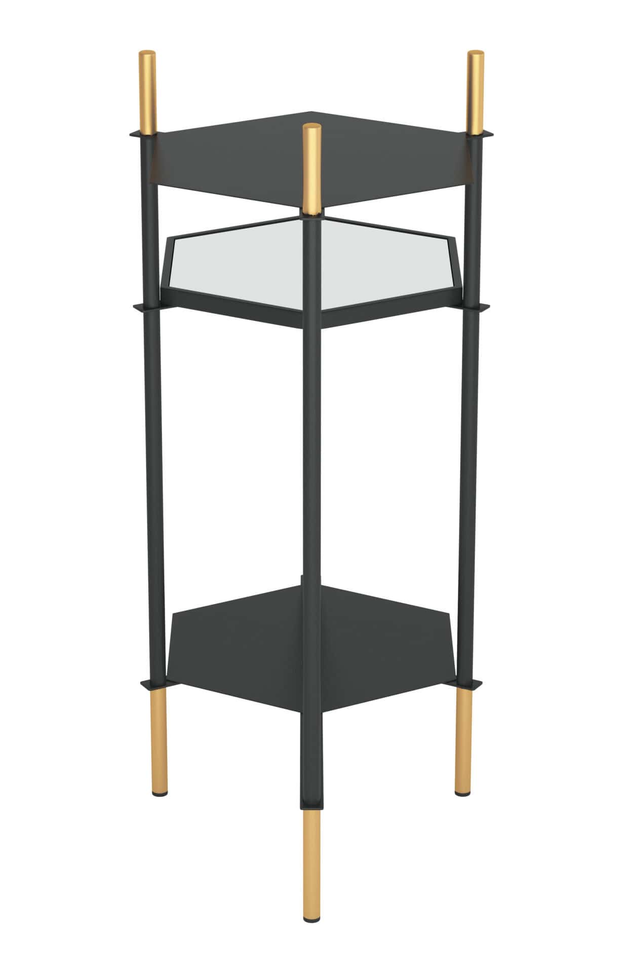Hexagonal Black and Gold Side Table with Triple Storage Space 5 Hexagonal Black and Gold Side Table with Triple Storage Space - Image 5