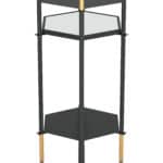 Hexagonal Black and Gold Side Table with Triple Storage Space 14 Hexagonal Black and Gold Side Table with Triple Storage Space