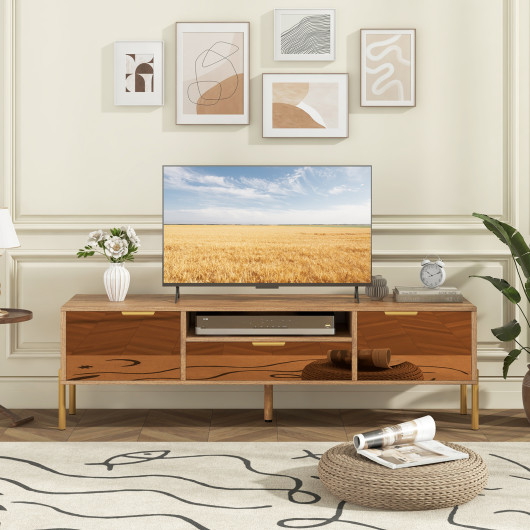 Modern Mirrored TV Stand with Storage for TVs up to 65 Inch 6 Modern Mirrored TV Stand with Storage for TVs up to 65 Inch - Image 6