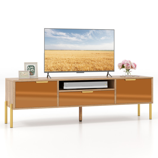 Modern Mirrored TV Stand with Storage for TVs up to 65 Inch 4 Modern Mirrored TV Stand with Storage for TVs up to 65 Inch - Image 4