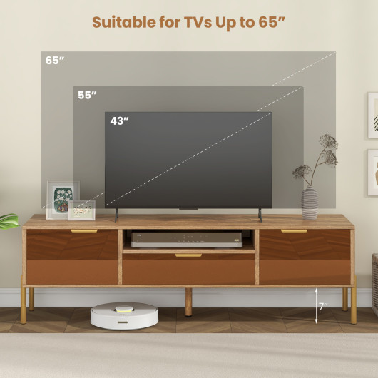 Modern Mirrored TV Stand with Storage for TVs up to 65 Inch 7 Modern Mirrored TV Stand with Storage for TVs up to 65 Inch - Image 7