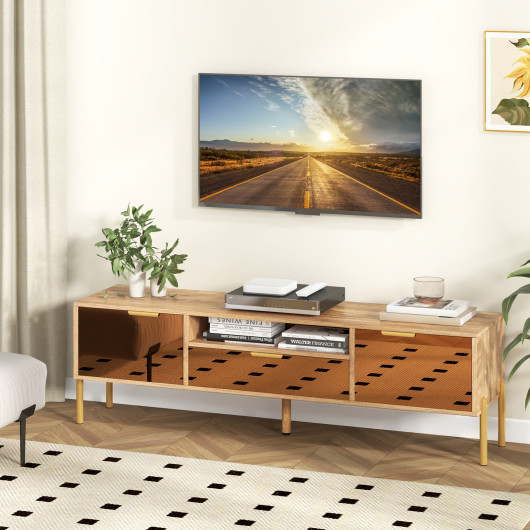 Modern Mirrored TV Stand with Storage for TVs up to 65 Inch 2 Modern Mirrored TV Stand with Storage for TVs up to 65 Inch - Image 2