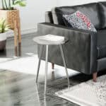 Boho-Chic Cast Aluminum End Table with Round Top and Rubber Feet 9 Boho-Chic Cast Aluminum End Table with Round Top and Rubber Feet